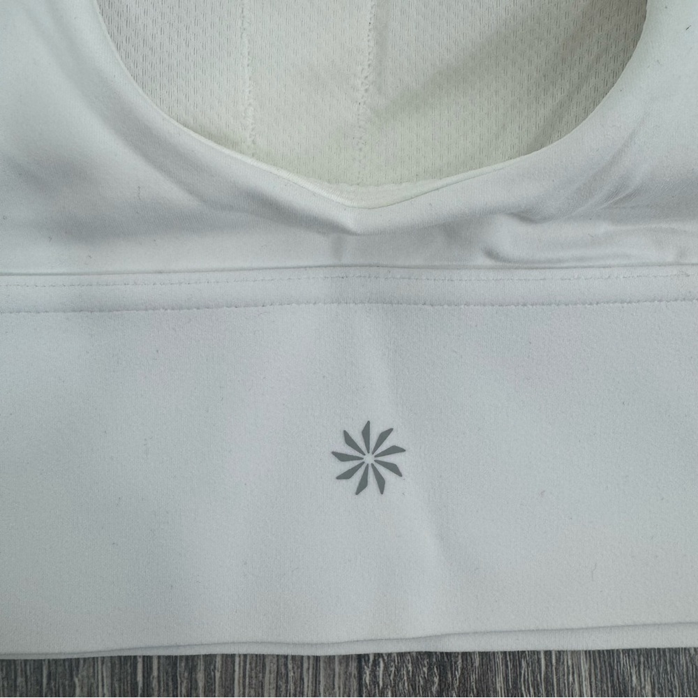Athleta White Cross Back Sports Bra Size XL Strappy Racerback Yoga Bra EUC - Picture 6 of 13